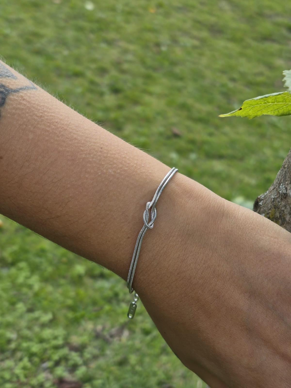 Bracelet nœud argent
