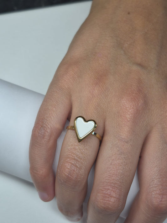 Bague cœur nacre