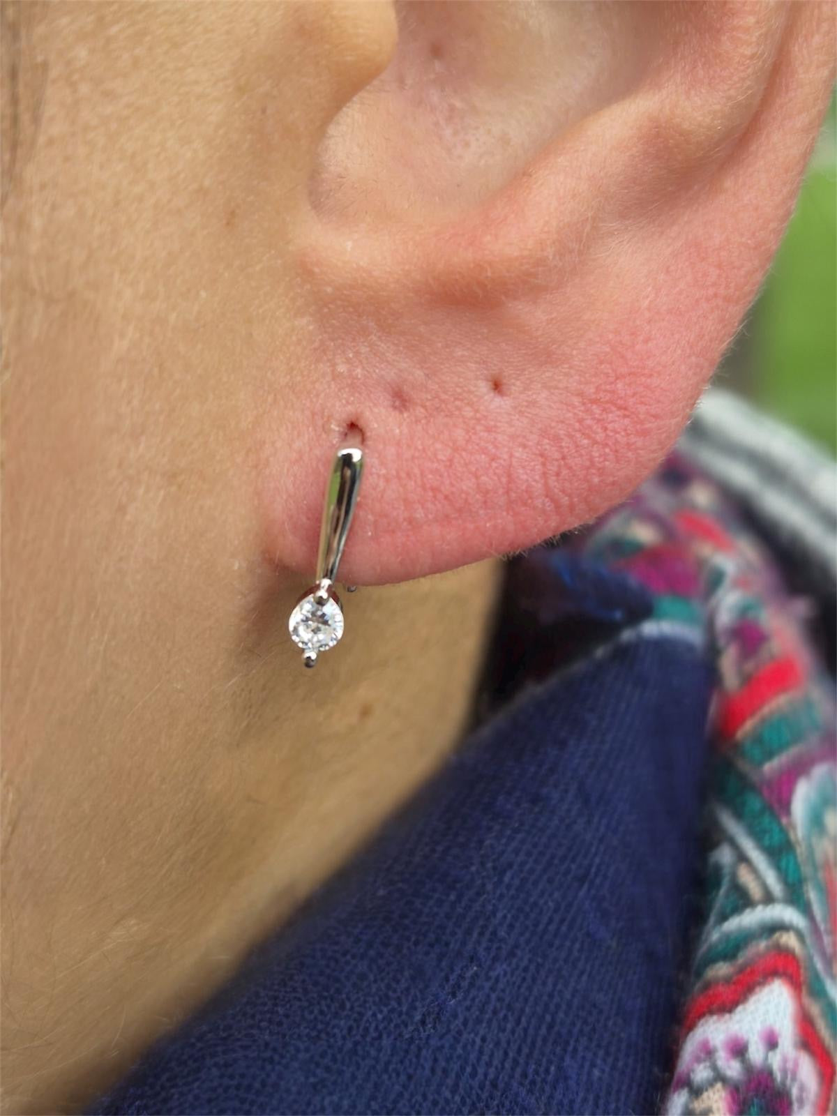 Boucles d'oreilles diamant argent