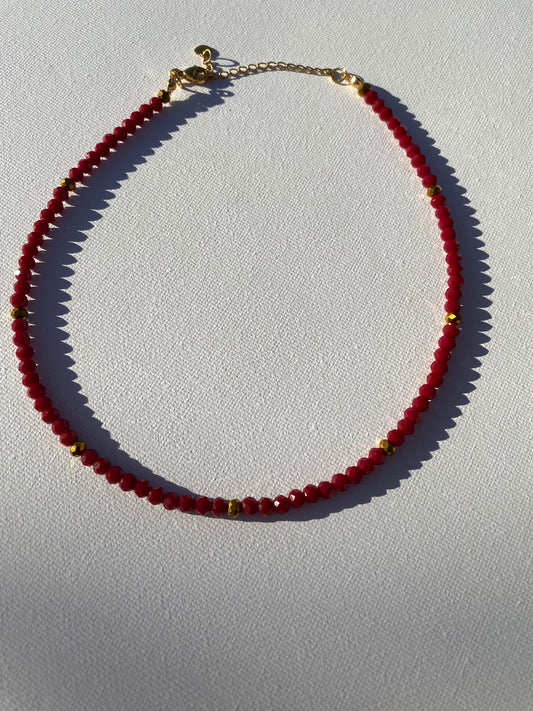 Collier création rouge
