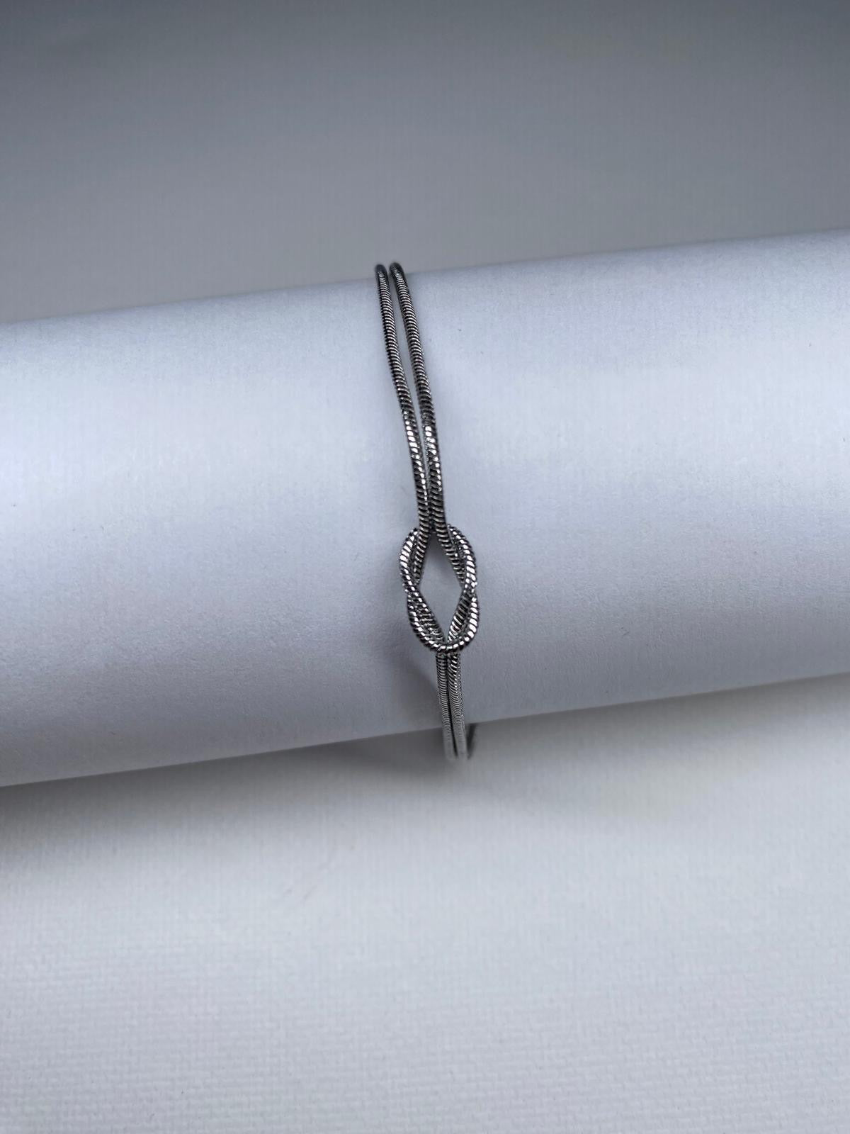 Bracelet nœud argent