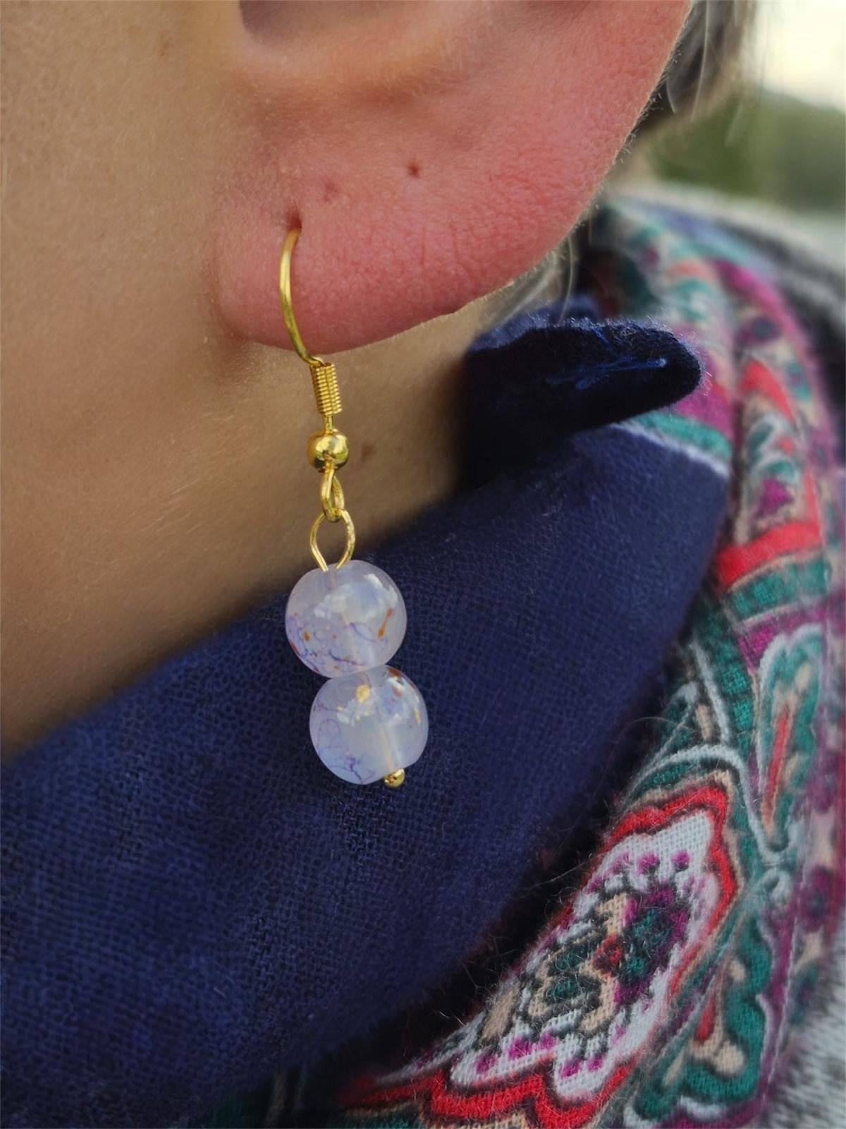 Créations boucles d'oreilles lilas