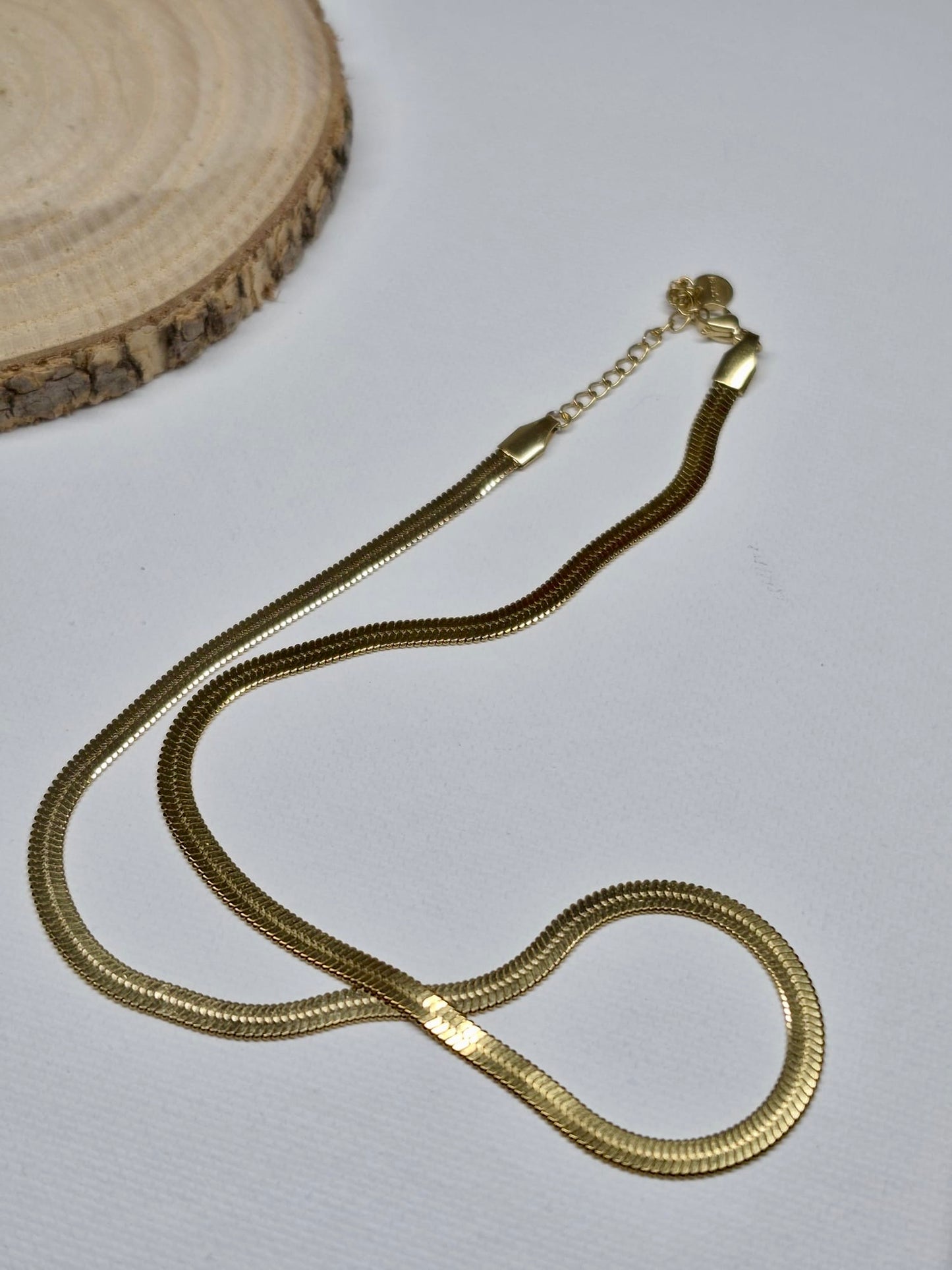 Collier maille serpent doré