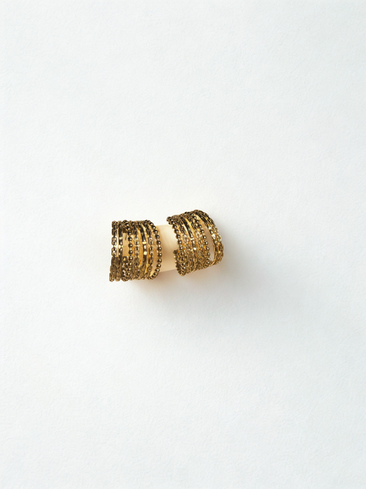 Boucles d'oreilles dorées anneaux épais