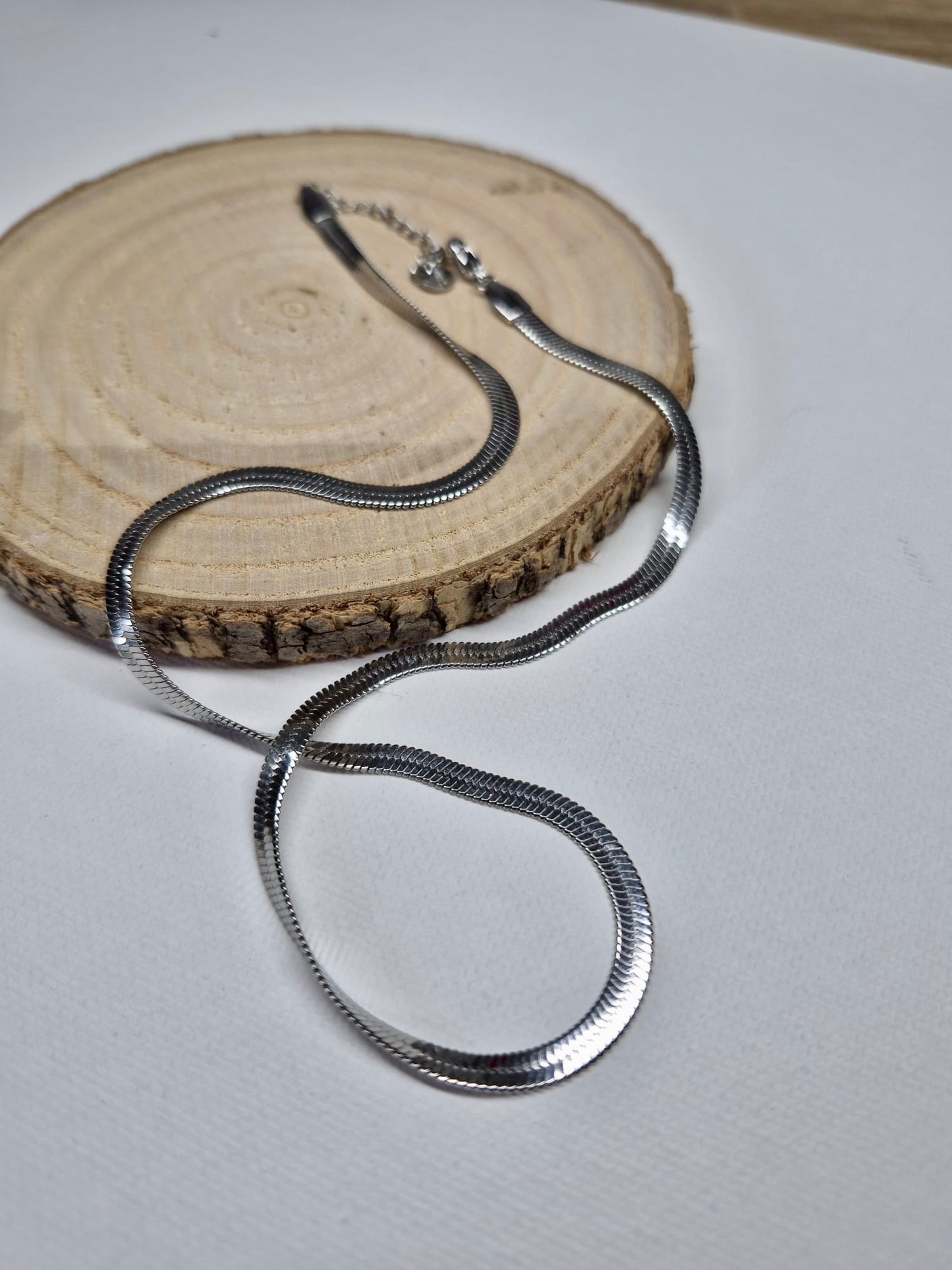 Collier maille serpent argenté