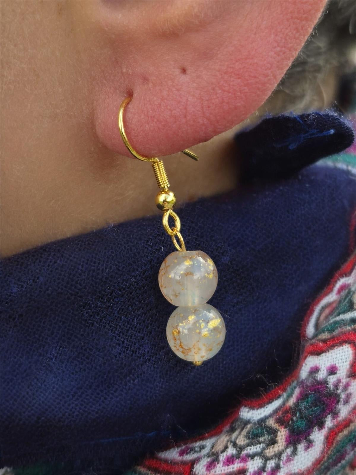 Créations boucles d'oreilles  rose pâle