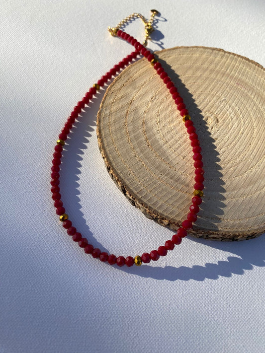 Collier création rouge