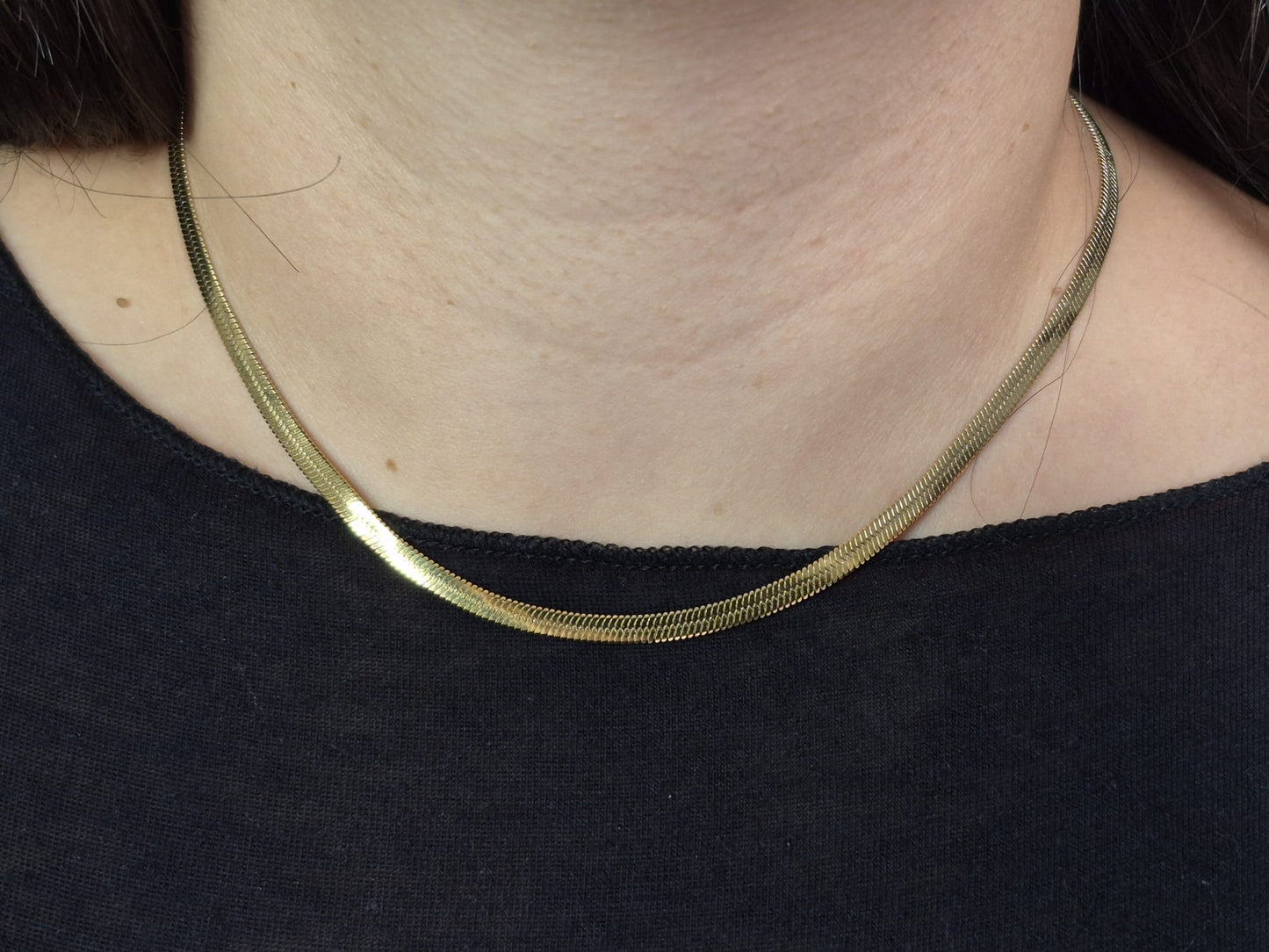 Collier maille serpent doré