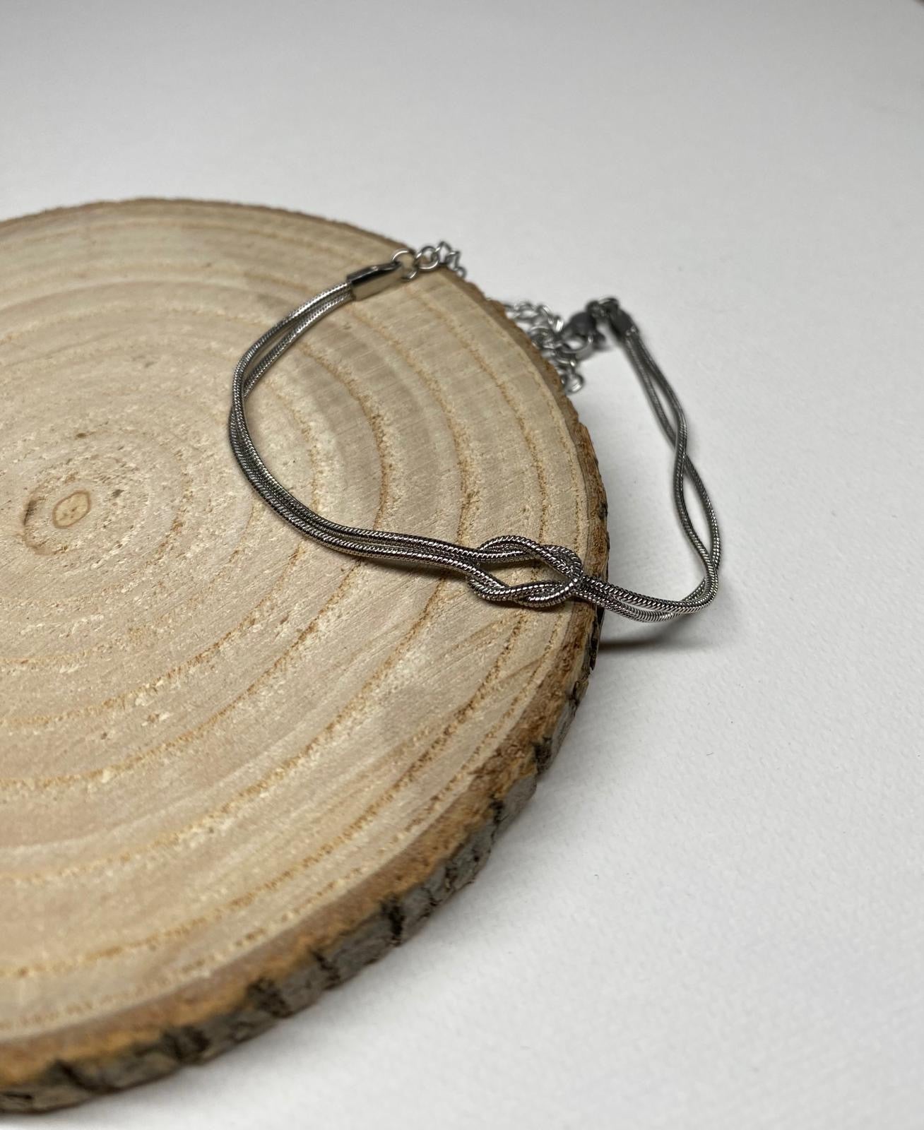 Bracelet nœud argent