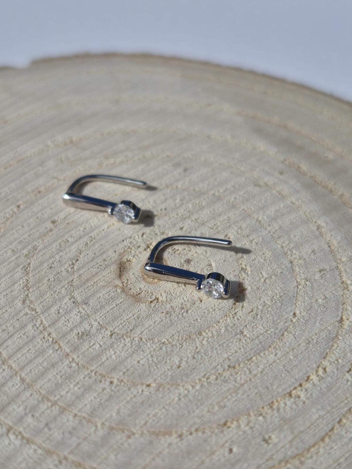 Boucles d'oreilles diamant argent