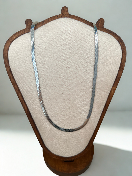 Collier maille serpent argenté