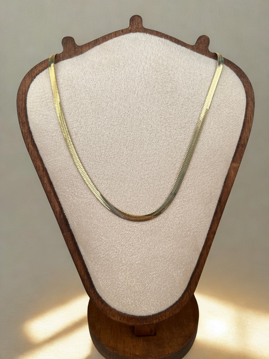 Collier maille serpent doré