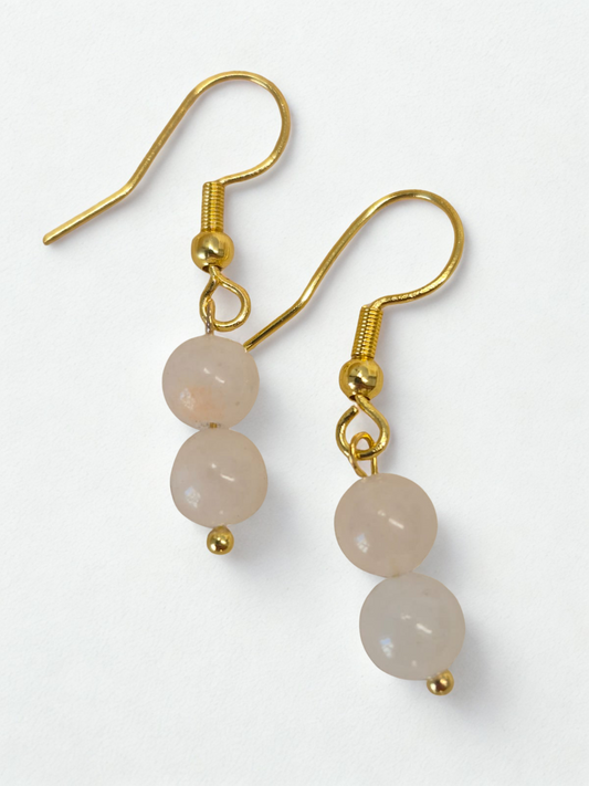 Créations boucles d'oreilles quartz blanc