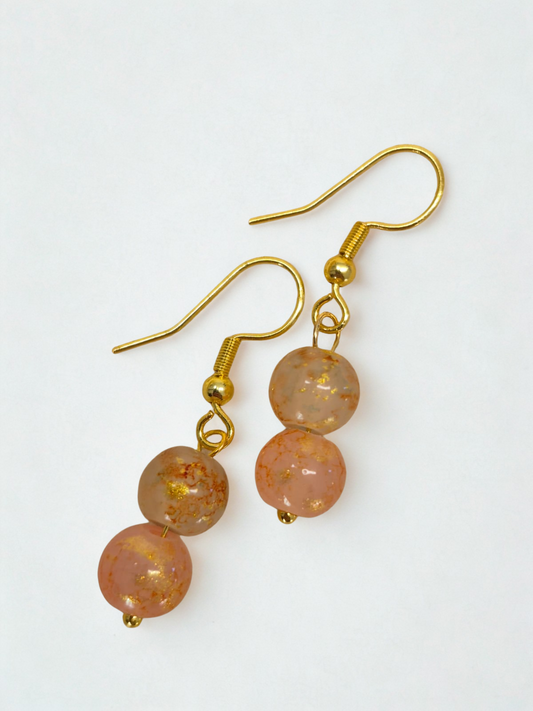 Créations boucles d'oreilles  rose pâle